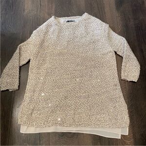 Zara Knit Cream Sweater size Small